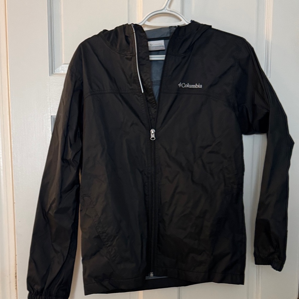 Columbia Black Boys Hooded Rain Jacket